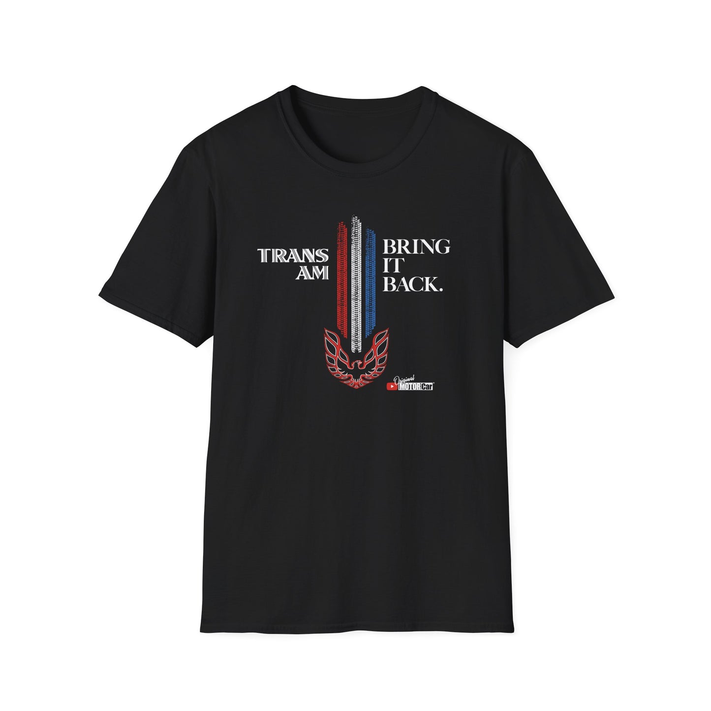 Trans Am: Bring It Back | Vintage-Style Unisex Softstyle T-Shirt | Red White and Blue Stripes