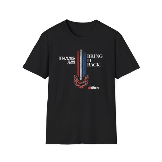 Trans Am: Bring It Back | Vintage-Style Unisex Softstyle T-Shirt | Red White and Blue Stripes